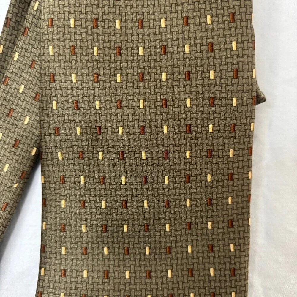 UMBERTO Bossi All Silk Tie Italy Green Brown Cream